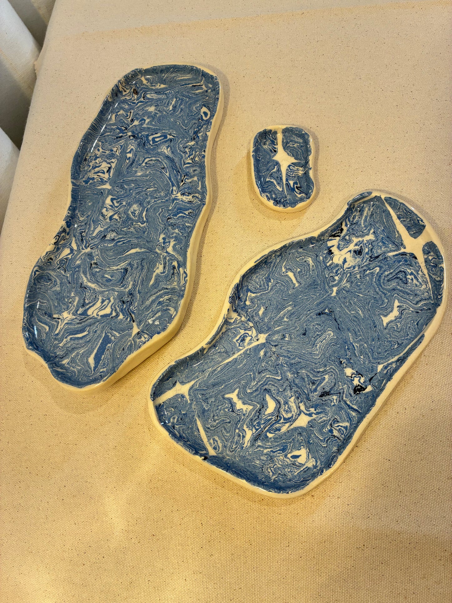 Blue Flow Nerikomi Long Tray