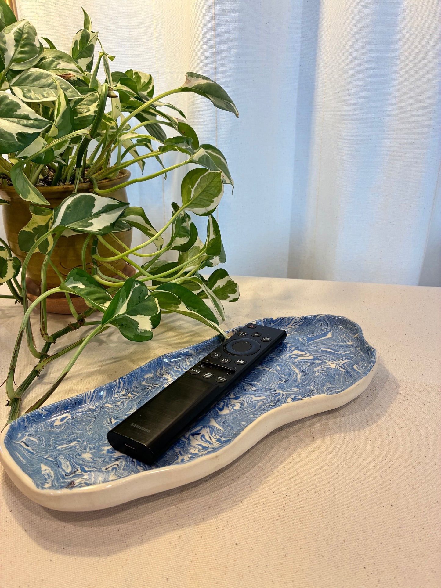 Blue Flow Nerikomi Long Tray