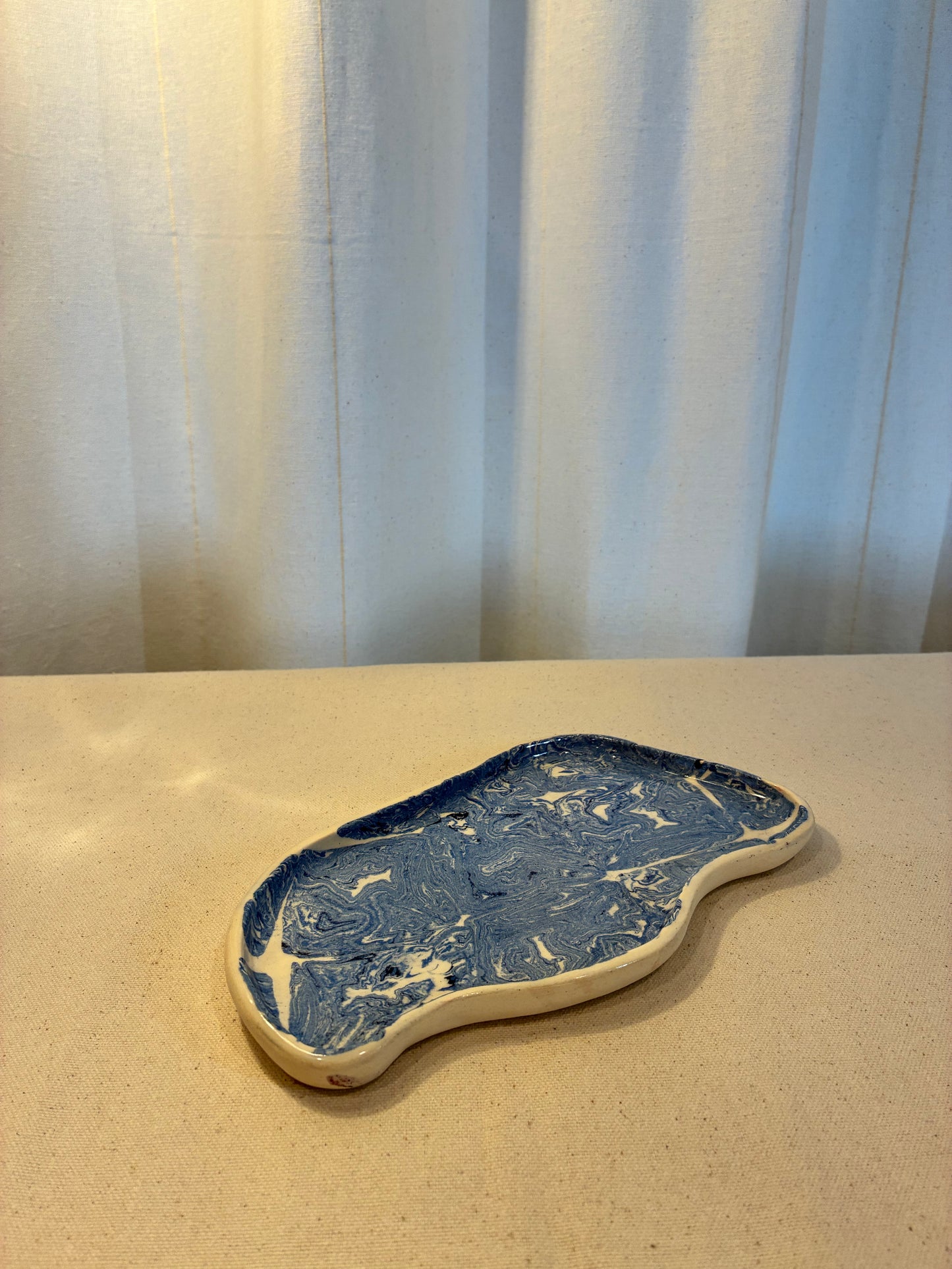 Blue Flow Nerikomi Tray