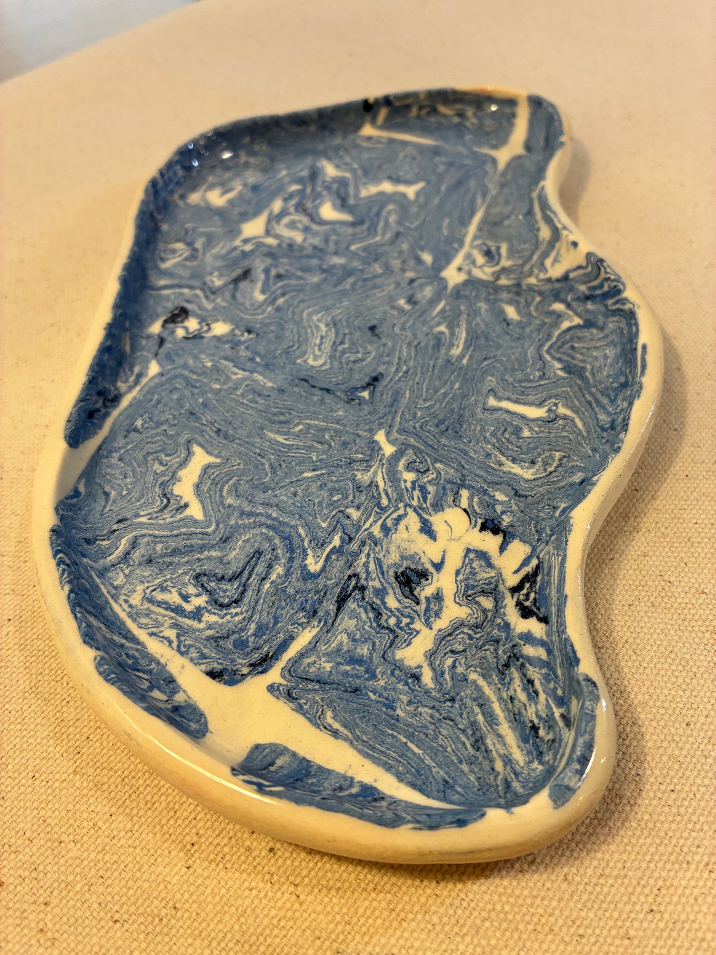 Blue Flow Nerikomi Tray