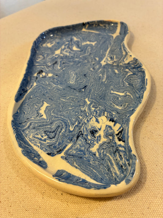 Blue Flow Nerikomi Tray