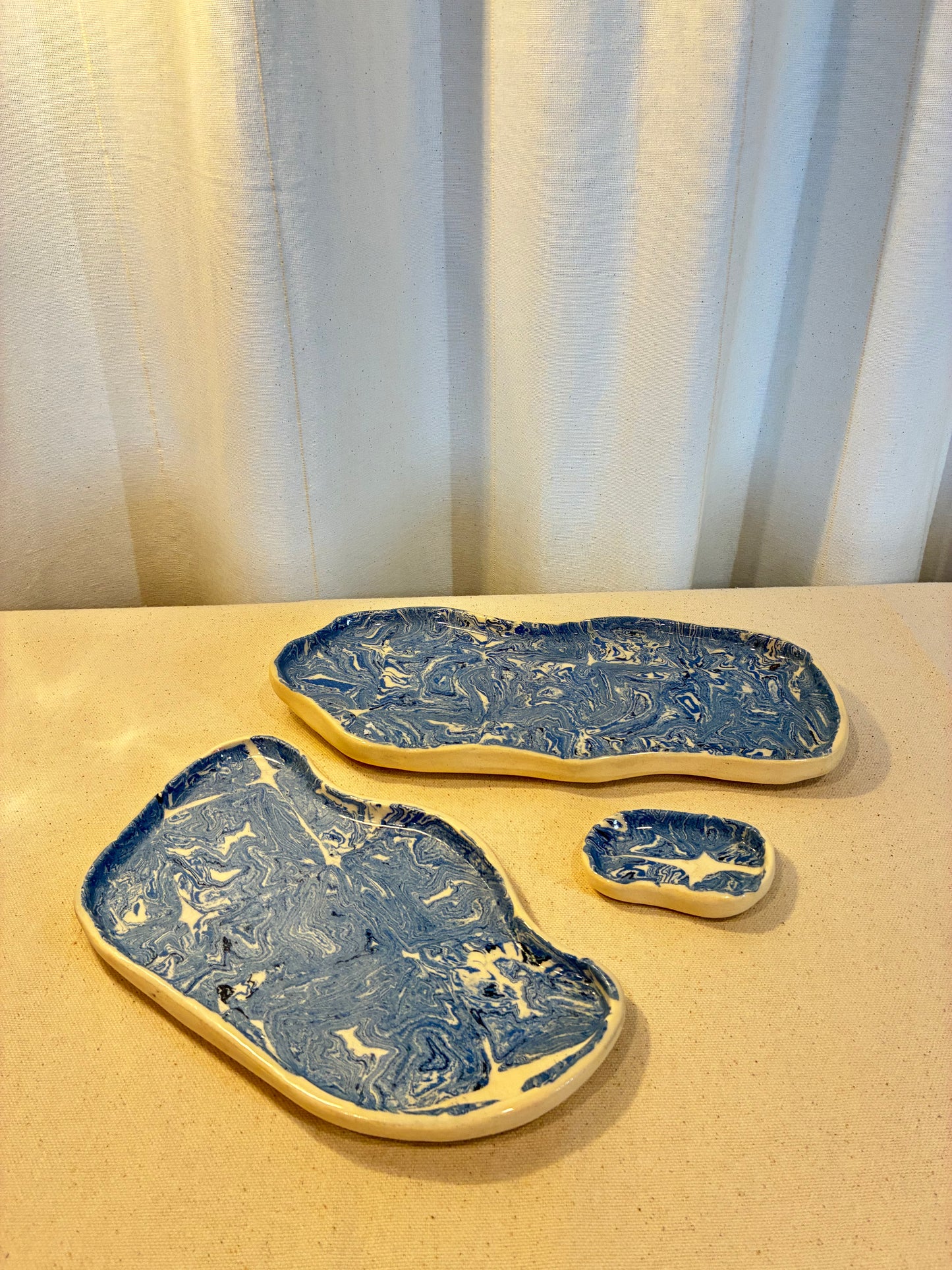 Blue Flow Nerikomi Tray