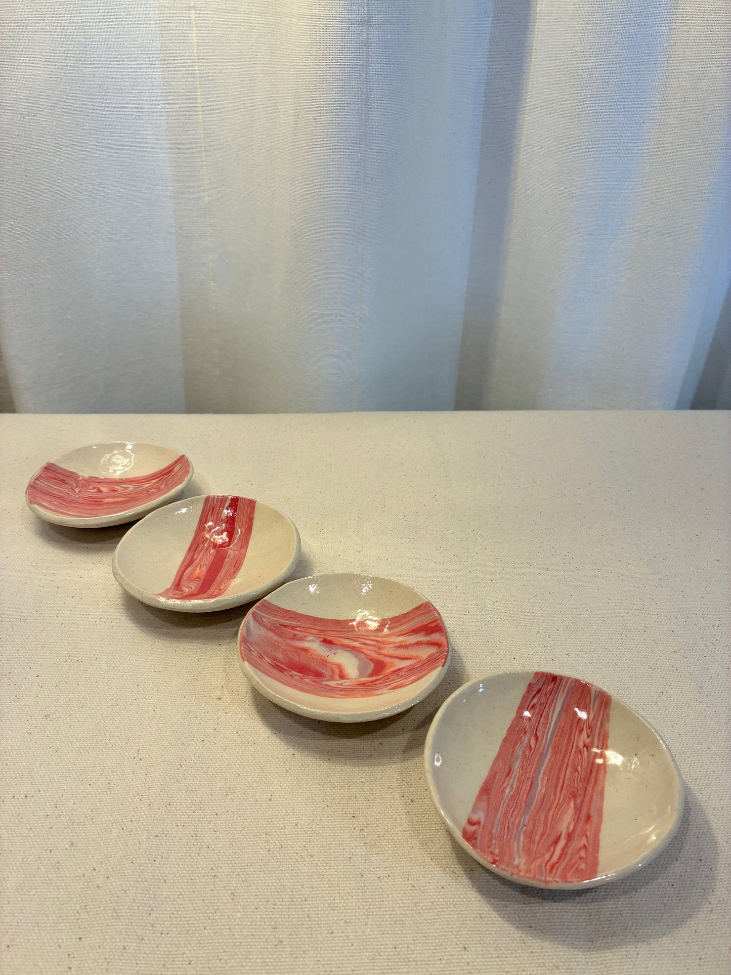 Set of 4 Blush Nerikomi Baby Bowls