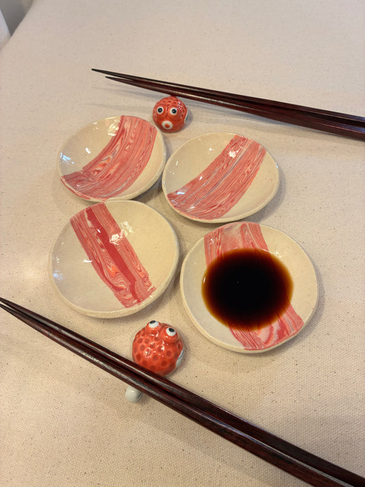 Set of 4 Blush Nerikomi Baby Bowls