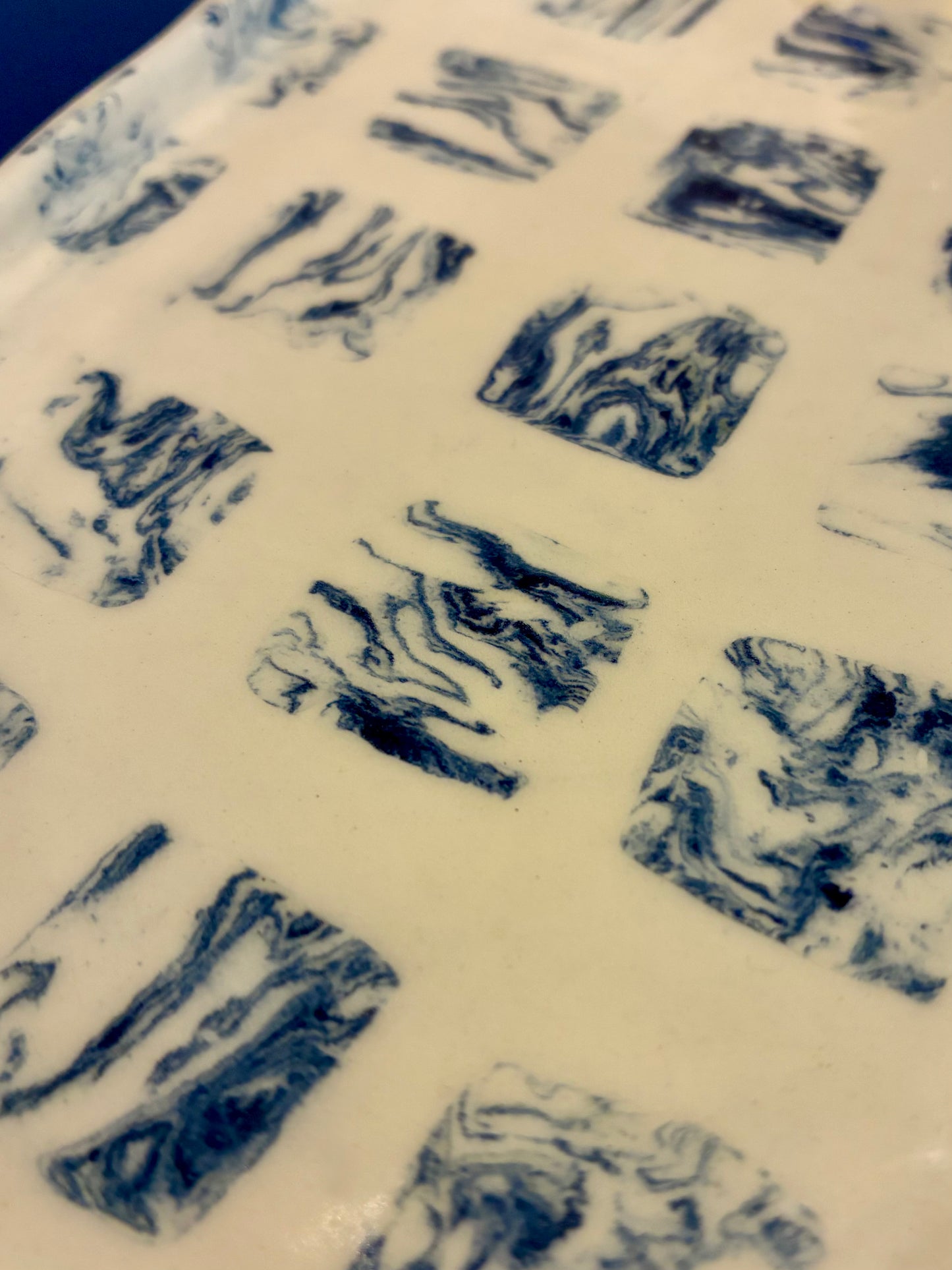 Wavy Navy Tiled Nerikomi Tray