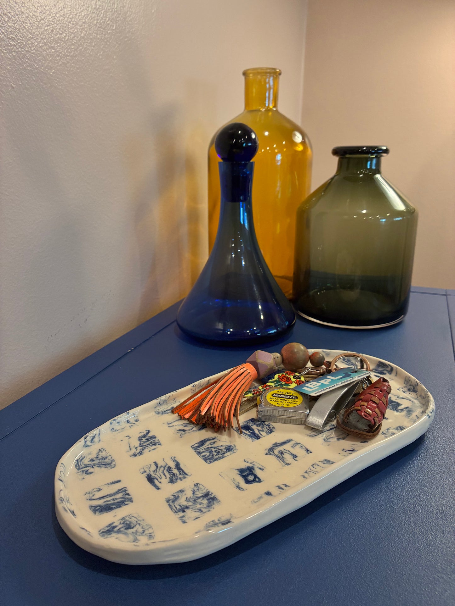 Wavy Navy Tiled Nerikomi Tray