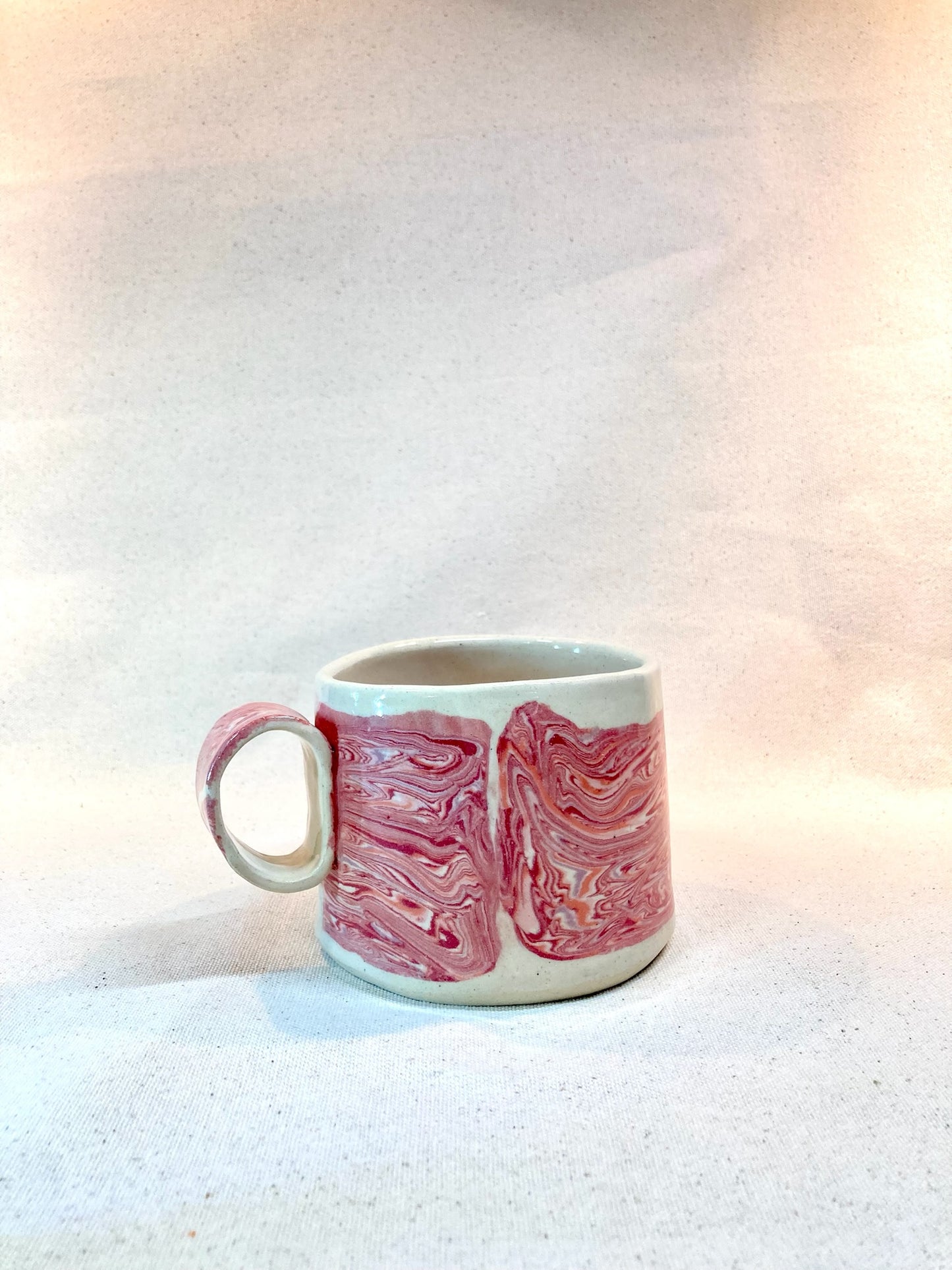 Blush Nerikomi Ring Handle Mug
