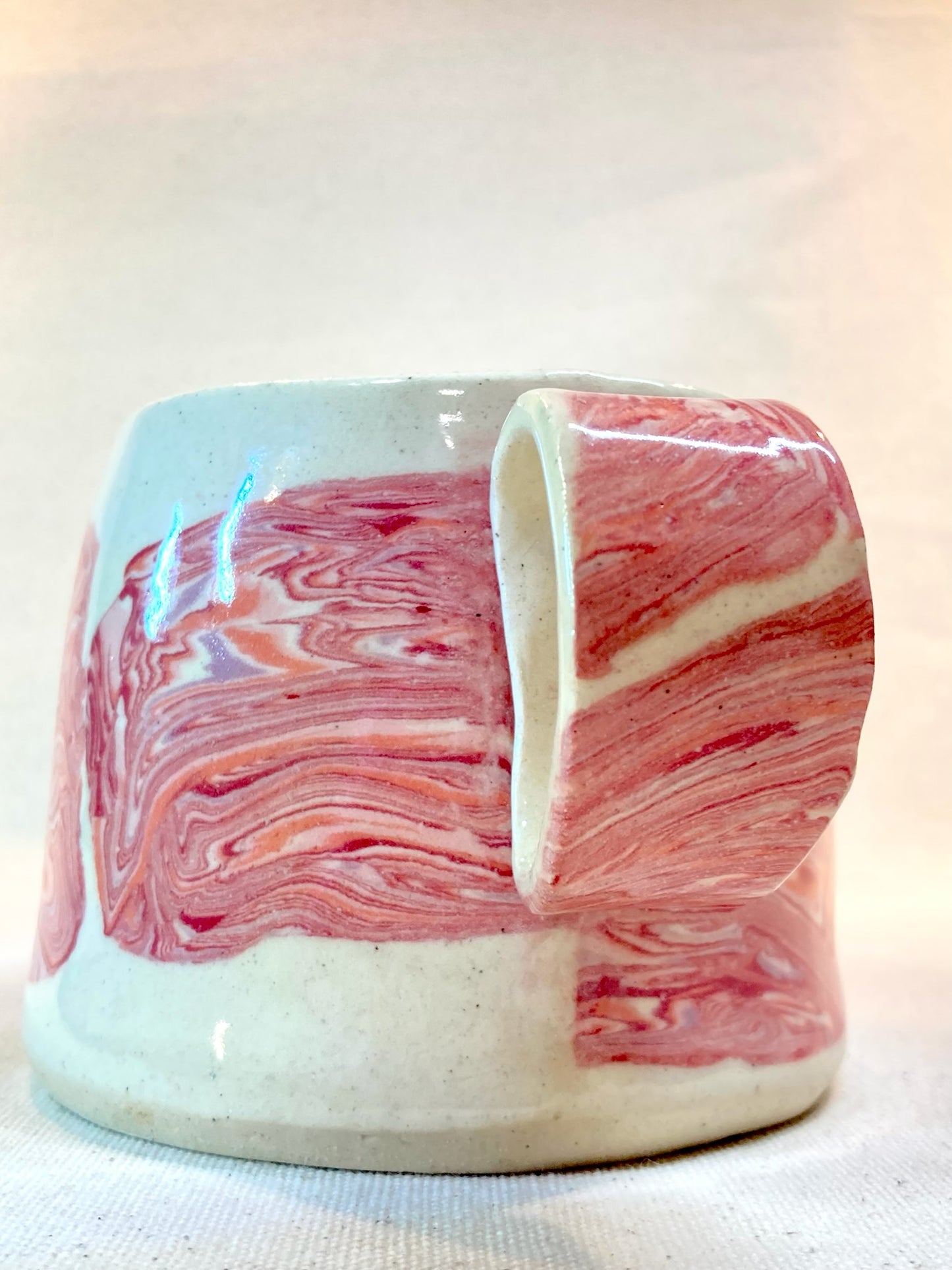 Blush Nerikomi Ring Handle Mug