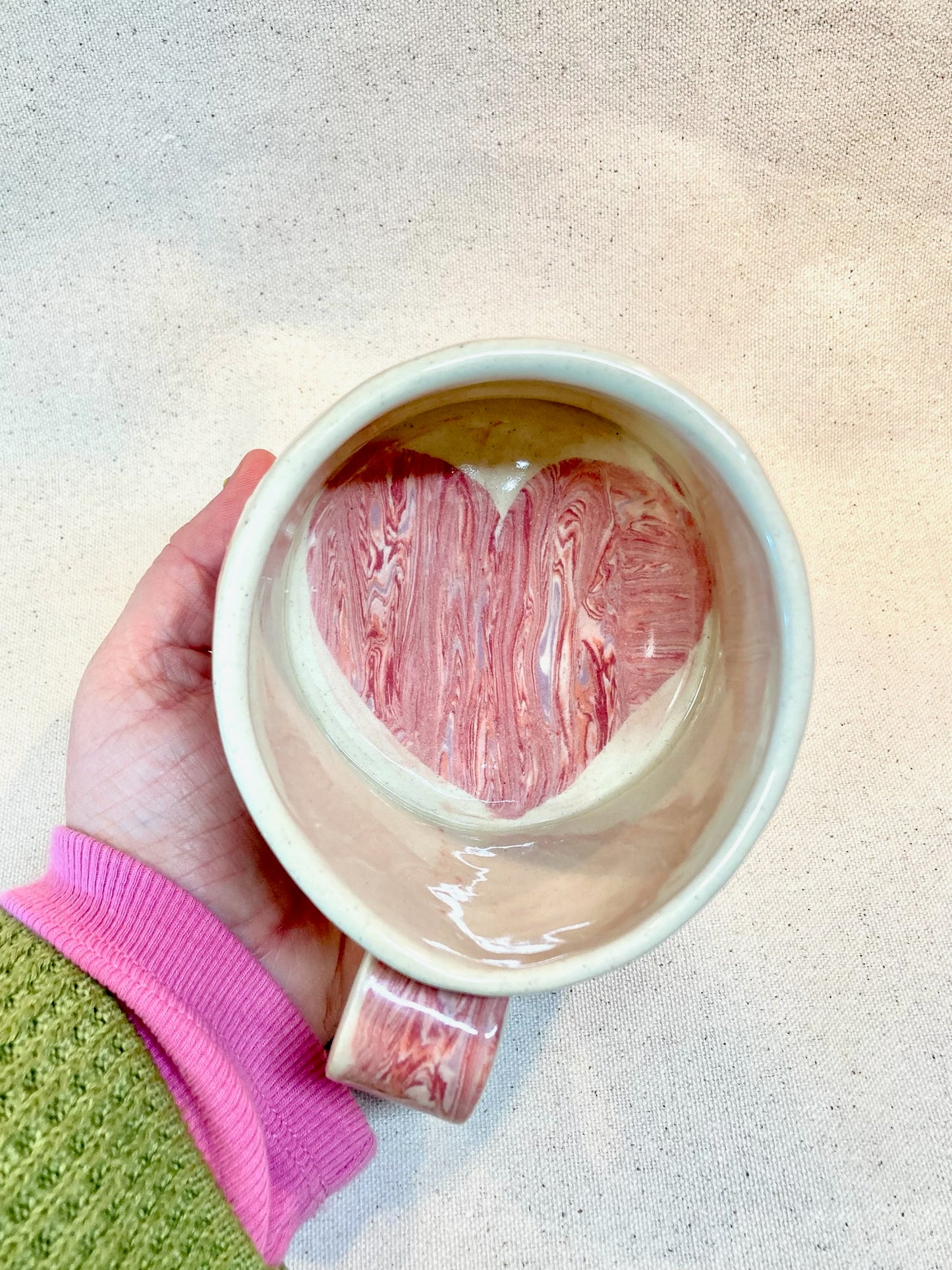 Blush Nerikomi Ring Handle Mug