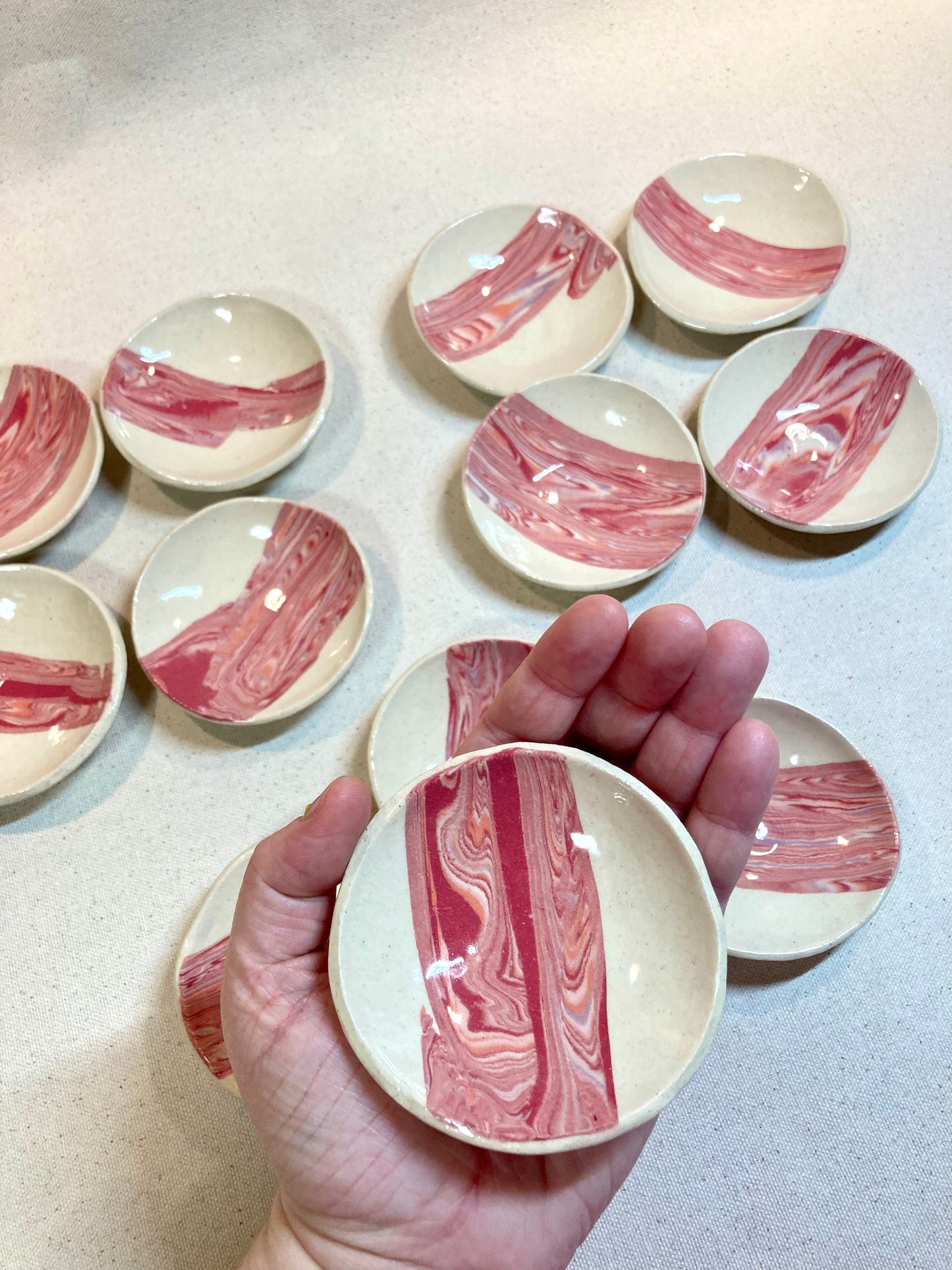 Set of 4 Blush Nerikomi Baby Bowls